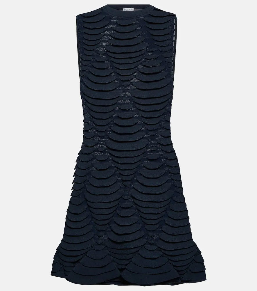 Alaia Snake-effect knit minidress