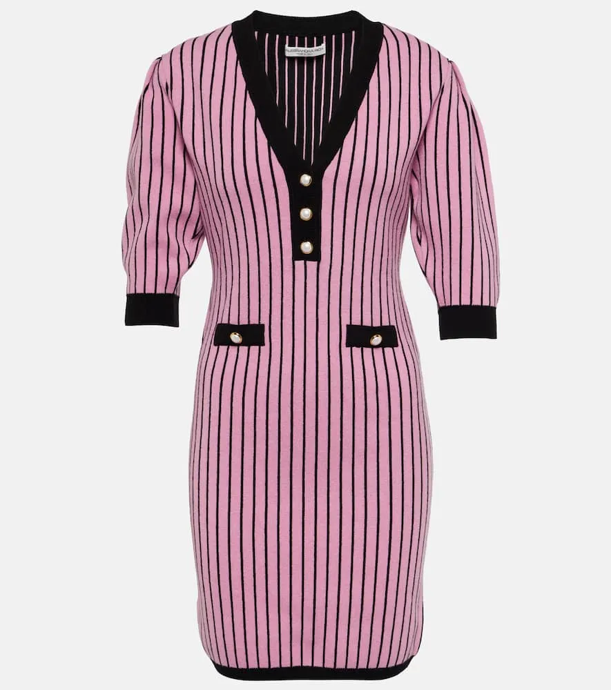 Alessandra Rich Pinstriped knit minidress