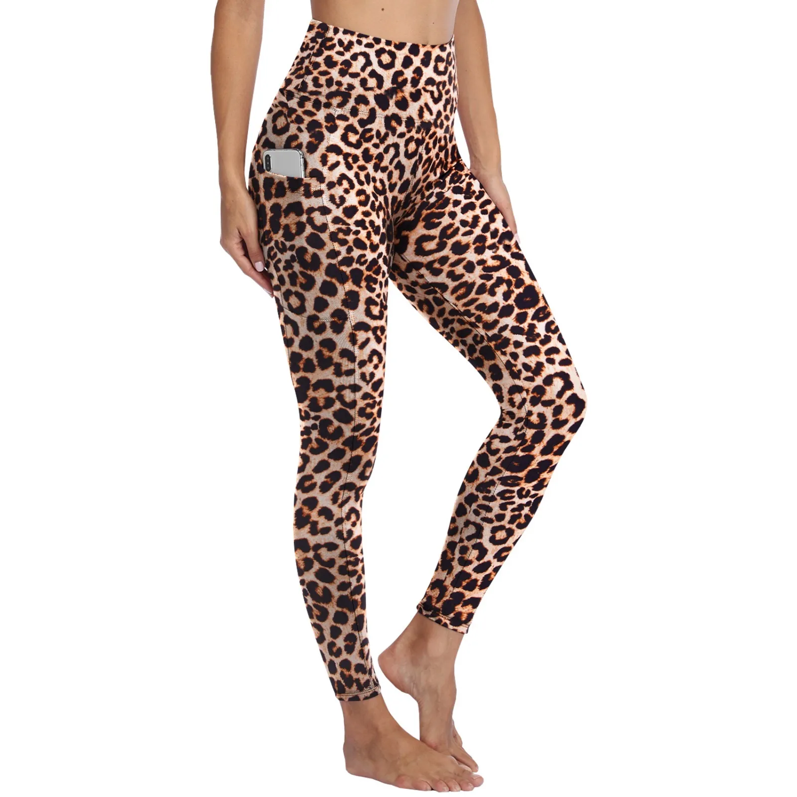 Animal Print Fleece Pocket Leggings