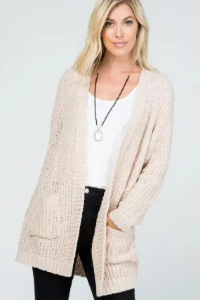 Audrie Loose Knit Classic Open Front Cardigan