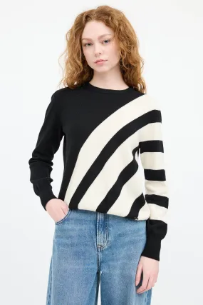 Black & White Cashmere Striped Sweater