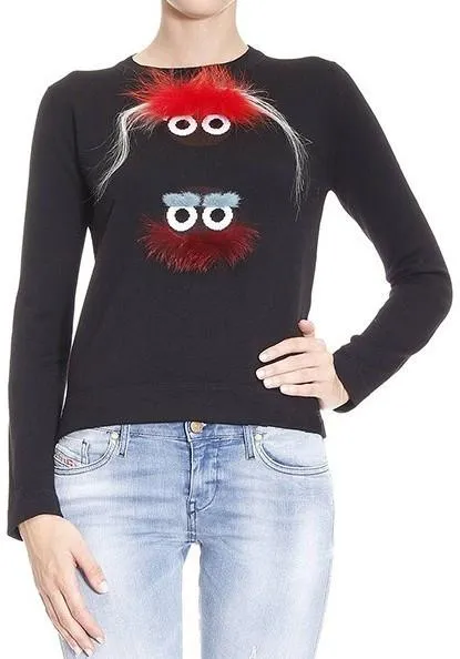 Black Knit Bag Bug Sweater