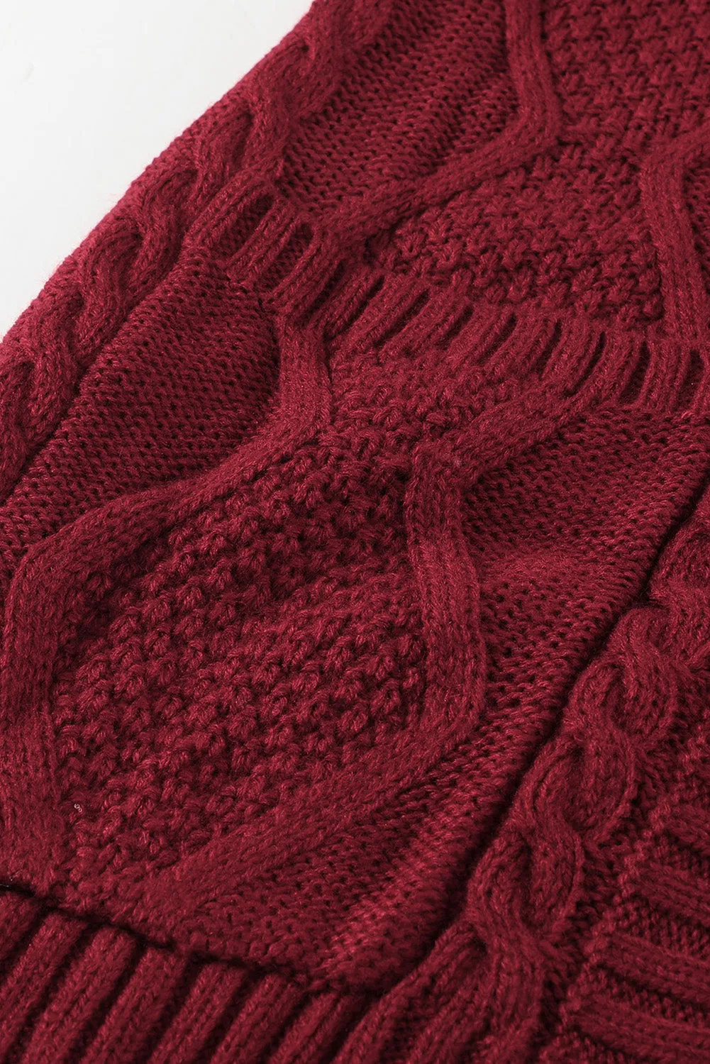 Burgundy Front Pocket Closure Cardigan