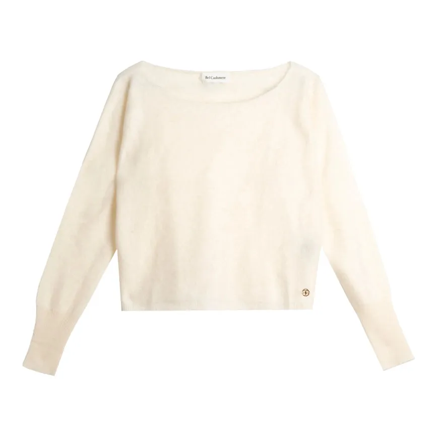Claudia Brushed Cashmere Sweater White