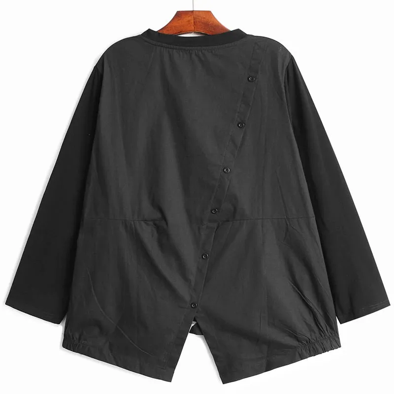 Cotton Oversized Polka Dot Top Loose Fit Black/White