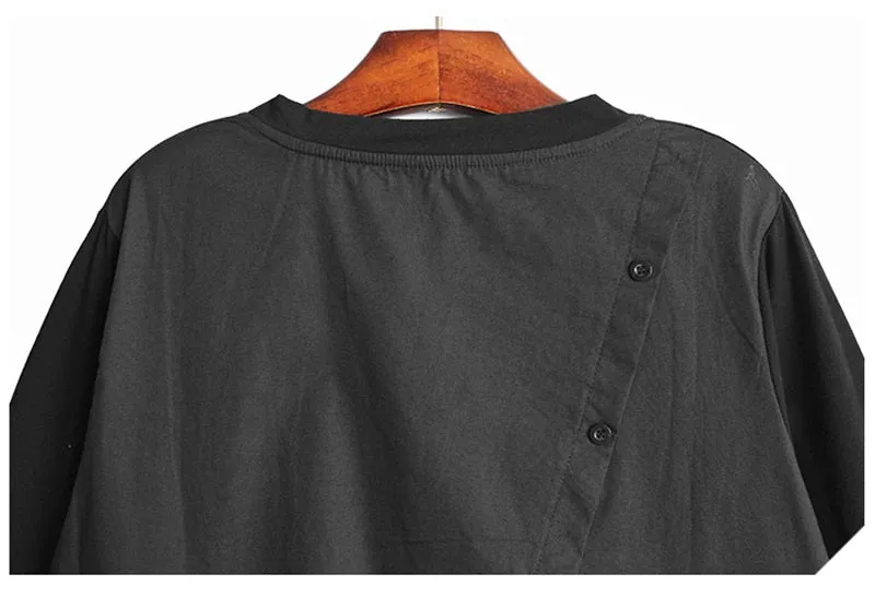 Cotton Oversized Polka Dot Top Loose Fit Black/White