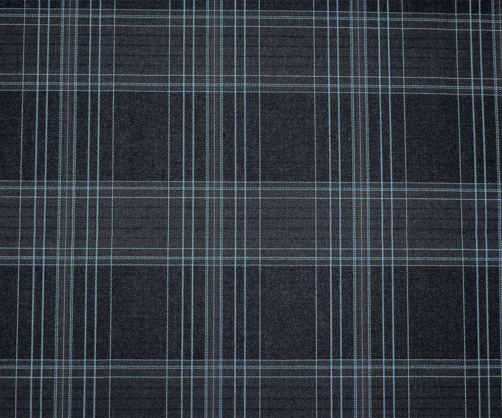 Deep Gray-Blue-Multi Plaid Woven Shirting Fabric