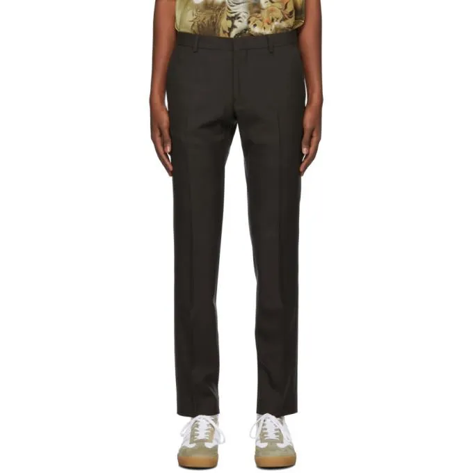 Dries Van Noten Brown Wool Trousers