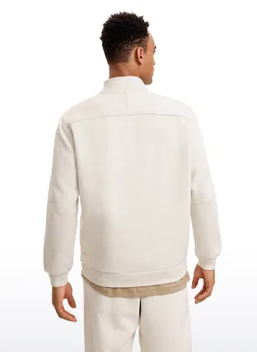 Fleece Lined Half Zip Sweatshirts Mock Neck