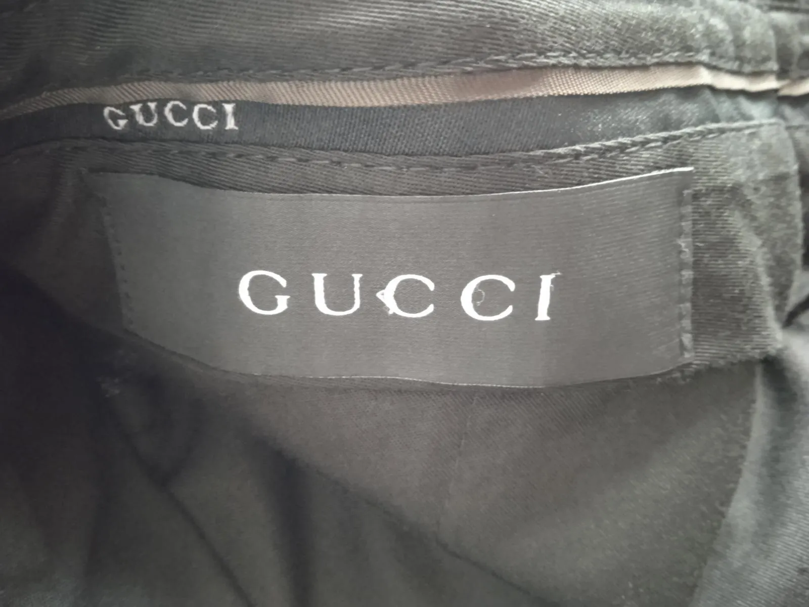 GUCCI Men's Black Wool Wide-Leg Contrast Stitching Suit Trousers IT56 UK46
