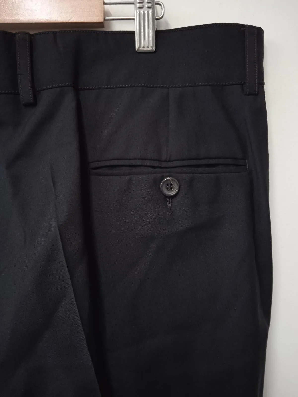 GUCCI Men's Black Wool Wide-Leg Contrast Stitching Suit Trousers IT56 UK46