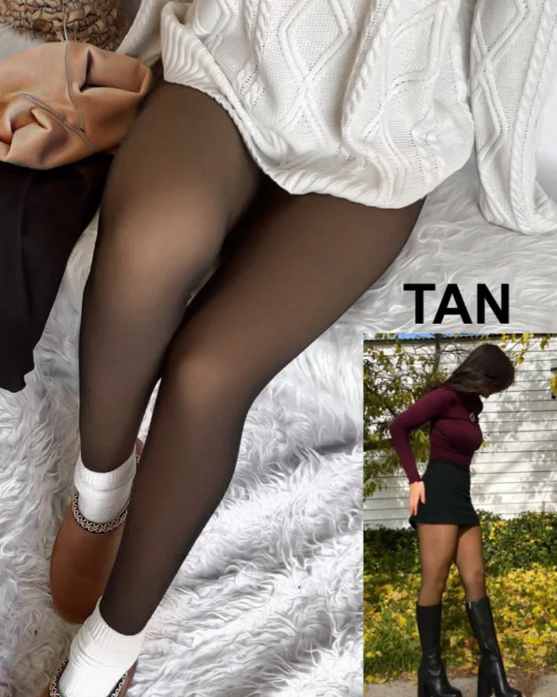 Hot Sale 49% OFFTranslucent Faux Fleece Lined Tights