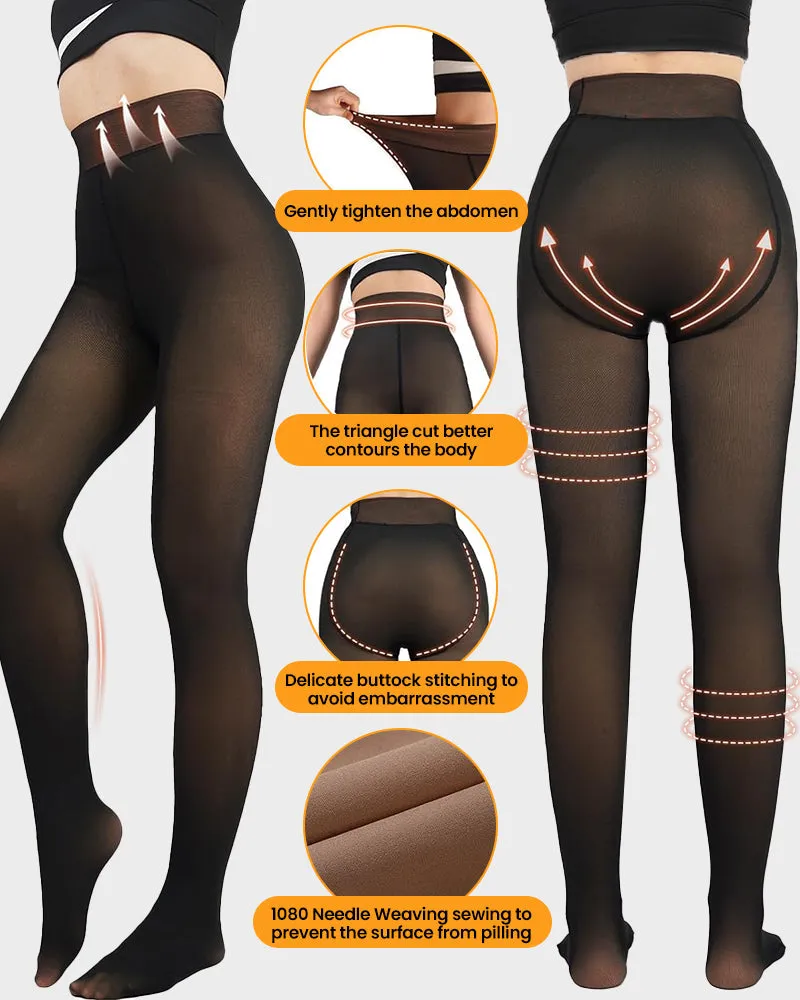 Hot Sale 49% OFFTranslucent Faux Fleece Lined Tights