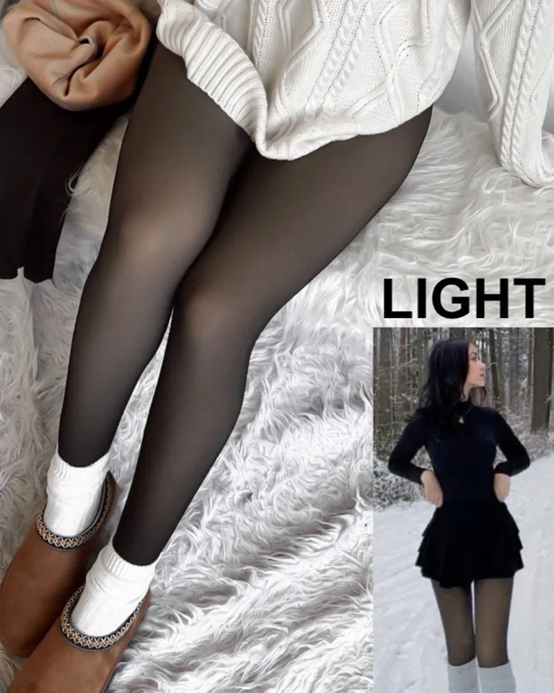 Hot Sale 49% OFFTranslucent Faux Fleece Lined Tights