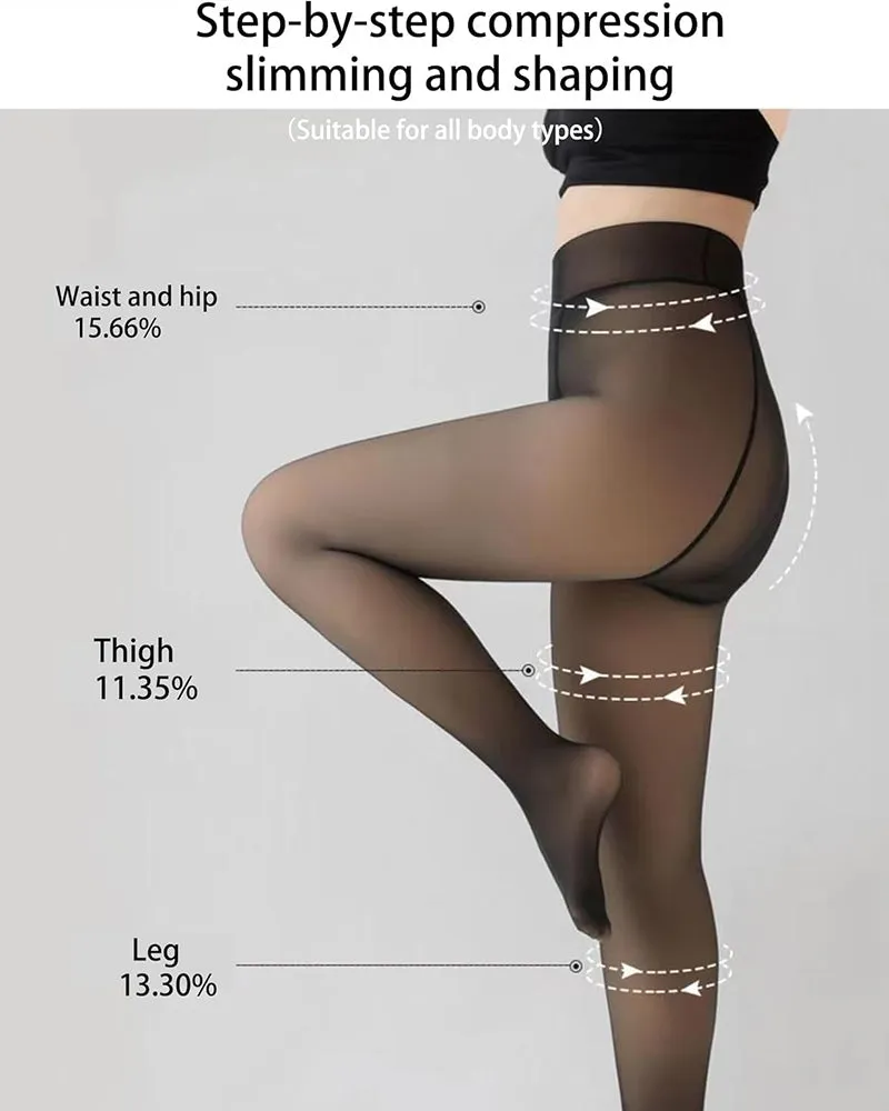 Hot Sale 49% OFFTranslucent Faux Fleece Lined Tights