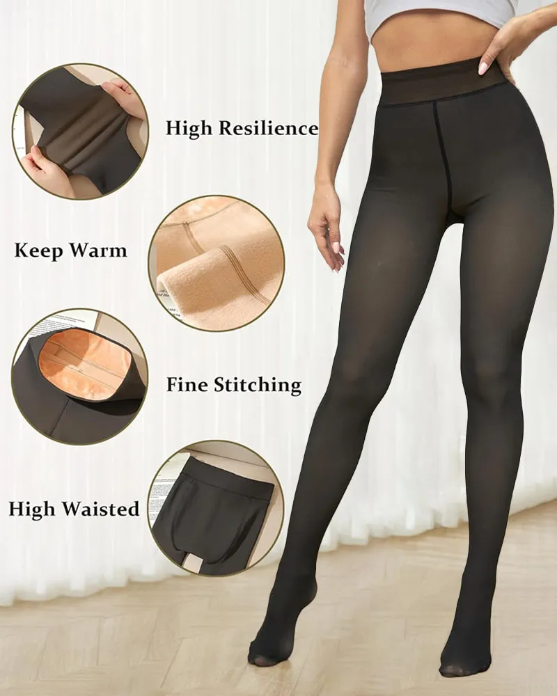 Hot Sale 49% OFFTranslucent Faux Fleece Lined Tights