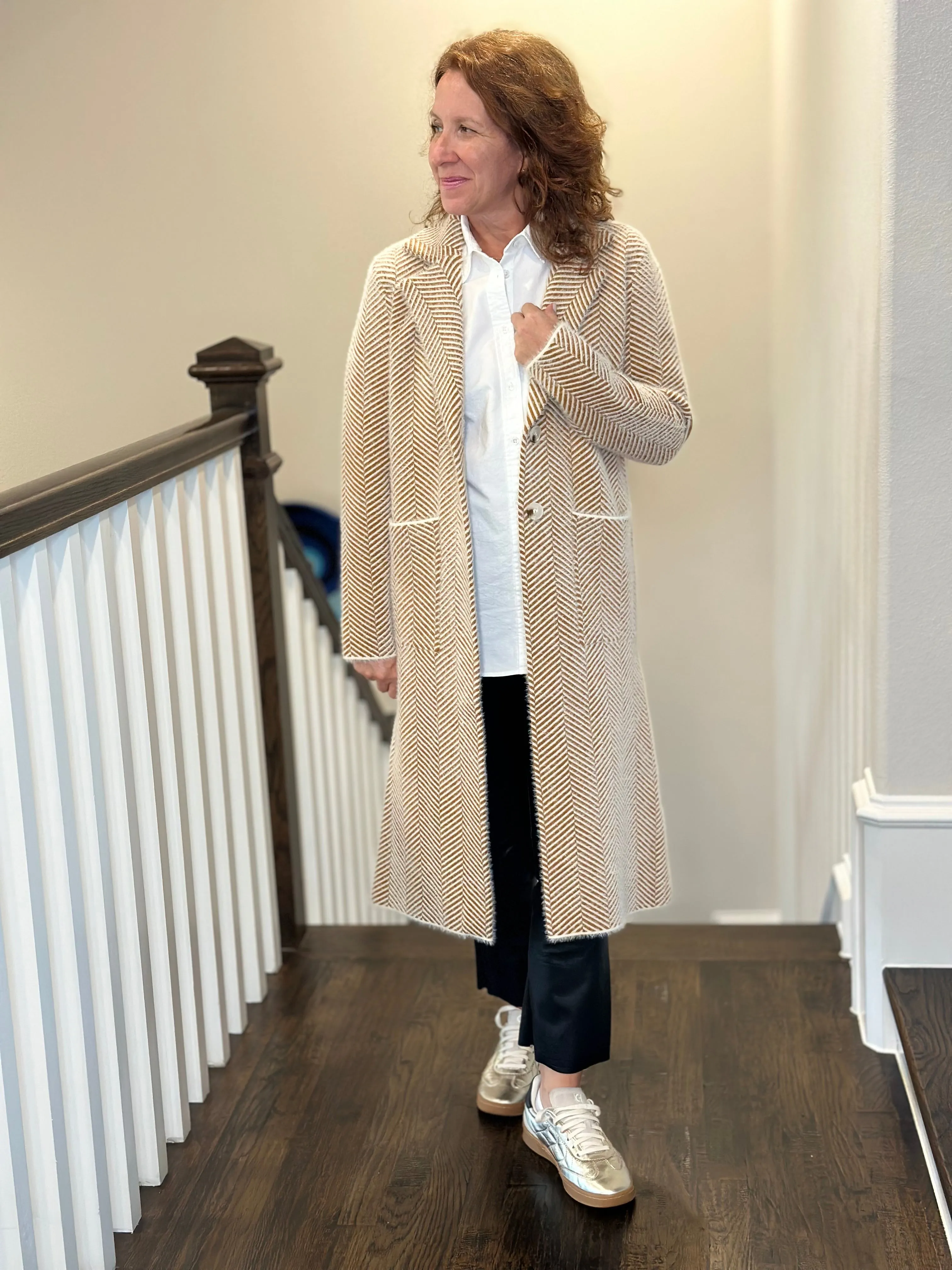 Love Token Janine Cardigan in Golden Brown