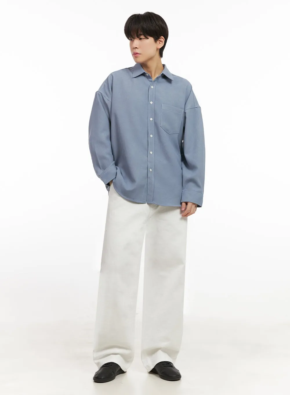 Men's Fleece-Lined Button Up Shirt IJ517