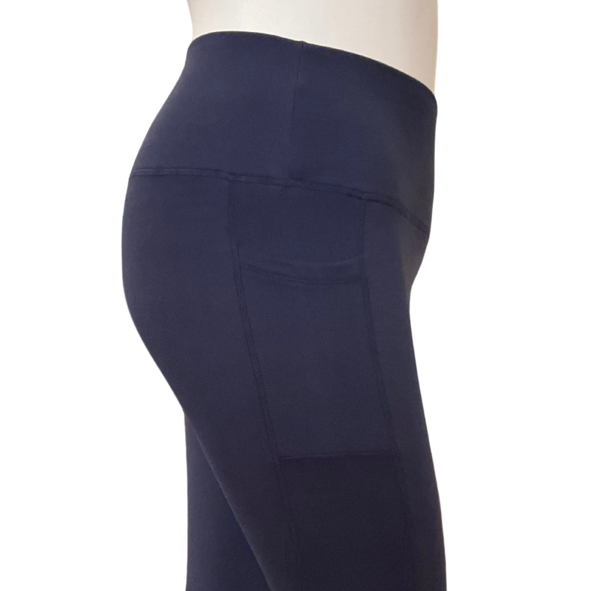 Navy Fleece Pocket Leggings