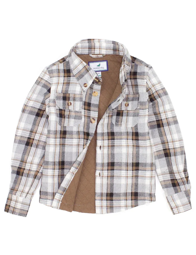 PROPERLY TIED BOYS CYPRESS SHIRT JACKET BARNWOOD
