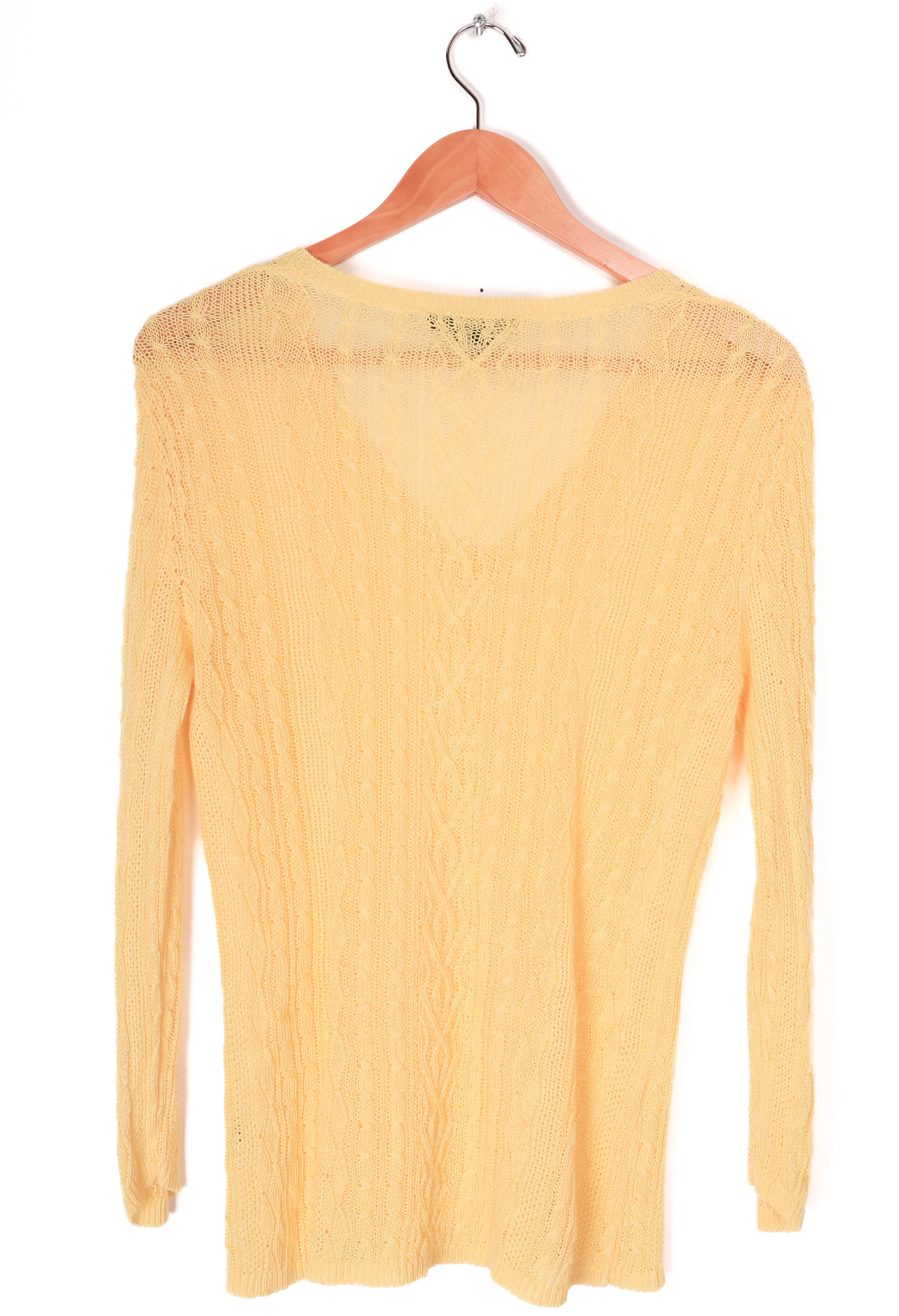 Ralph Lauren Yellow Sheer Sweater Top