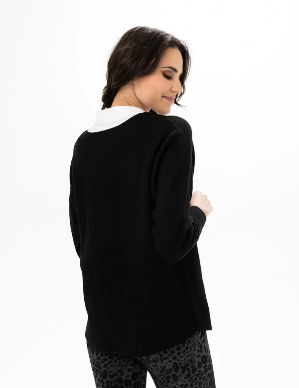 REN6858 L/S Boxy Fit Knit Sweater