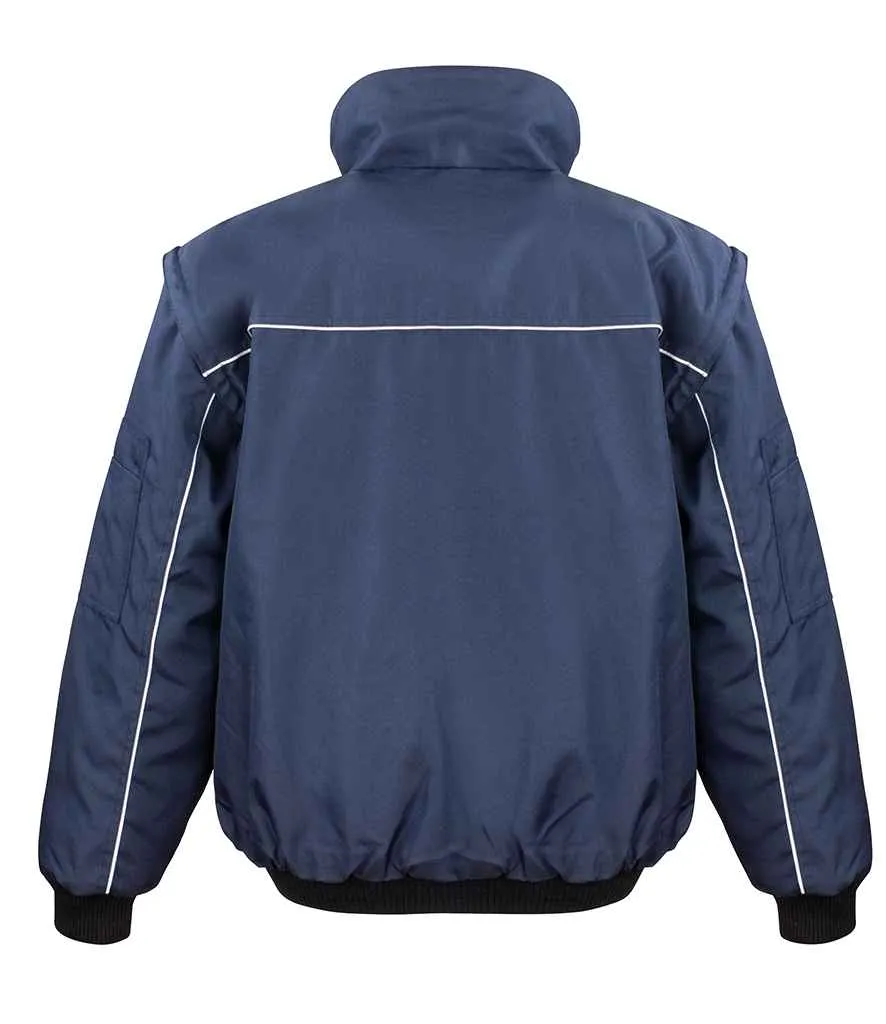Result Work-Guard Zip Sleeve Heavy Duty Jacket | Navy/Navy