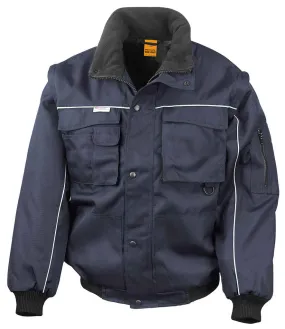 Result Work-Guard Zip Sleeve Heavy Duty Jacket | Navy/Navy