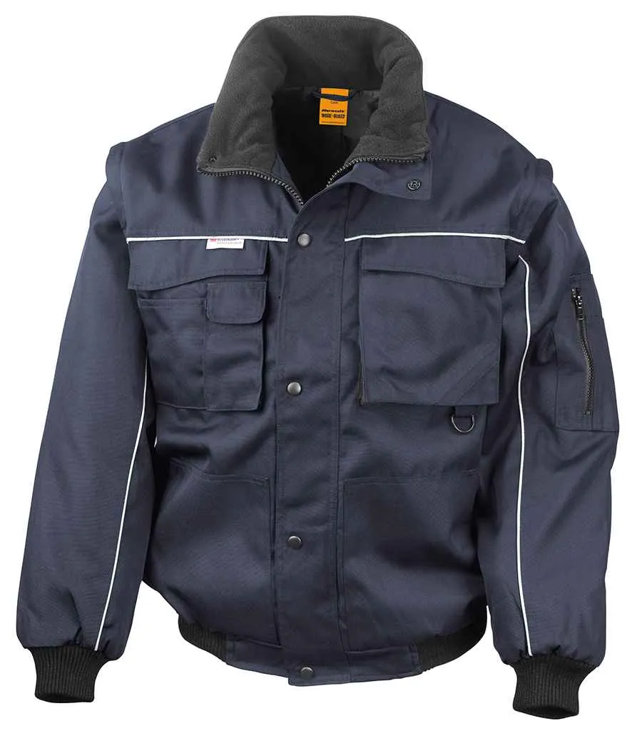 Result Work-Guard Zip Sleeve Heavy Duty Jacket | Navy/Navy