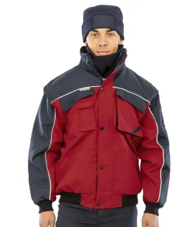 Result Work-Guard Zip Sleeve Heavy Duty Jacket | Red/Navy