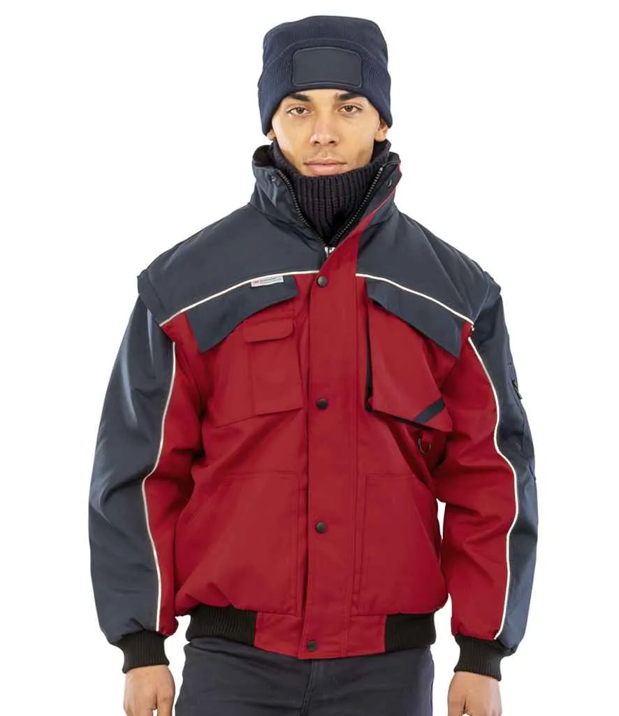 Result Work-Guard Zip Sleeve Heavy Duty Jacket | Red/Navy