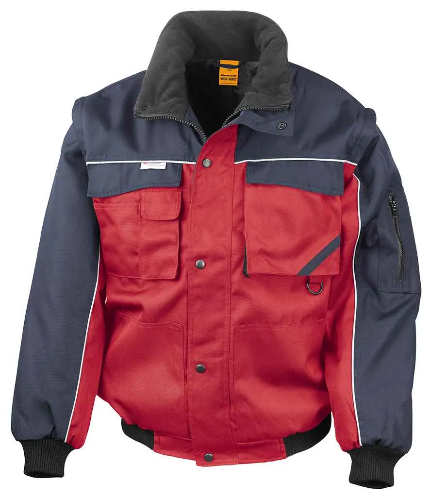 Result Work-Guard Zip Sleeve Heavy Duty Jacket | Red/Navy