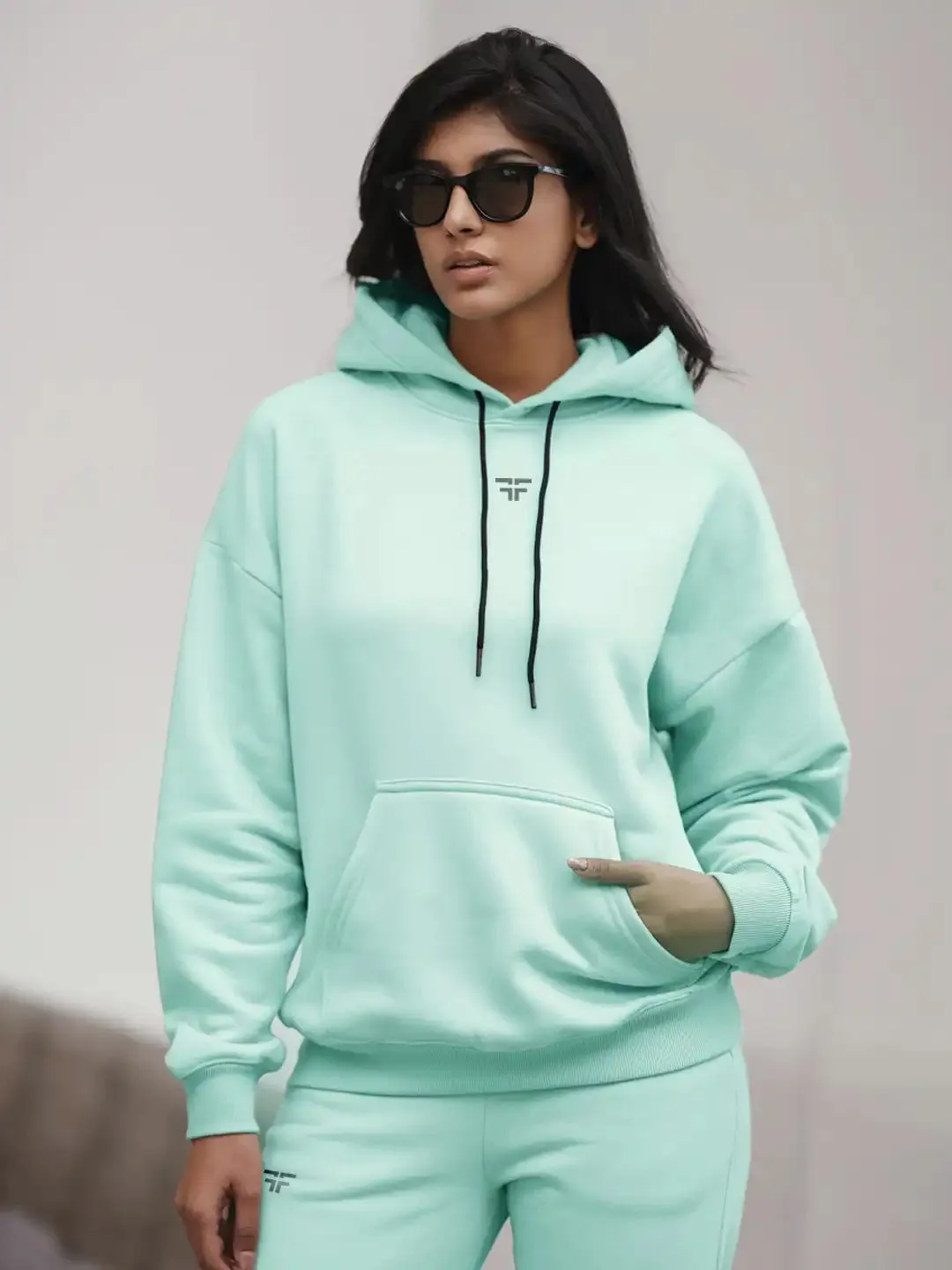 Sea Green Thermal Co-ord Set (Hoodie and Jogger Combo)