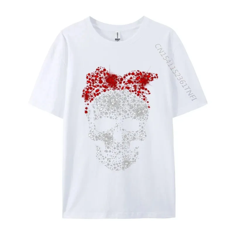 Skull T-Shirts Funny Winter New Men T Shirts O-Neck Men's Short Sleeve Tees 100% Cotton Harajuku Winter Tops