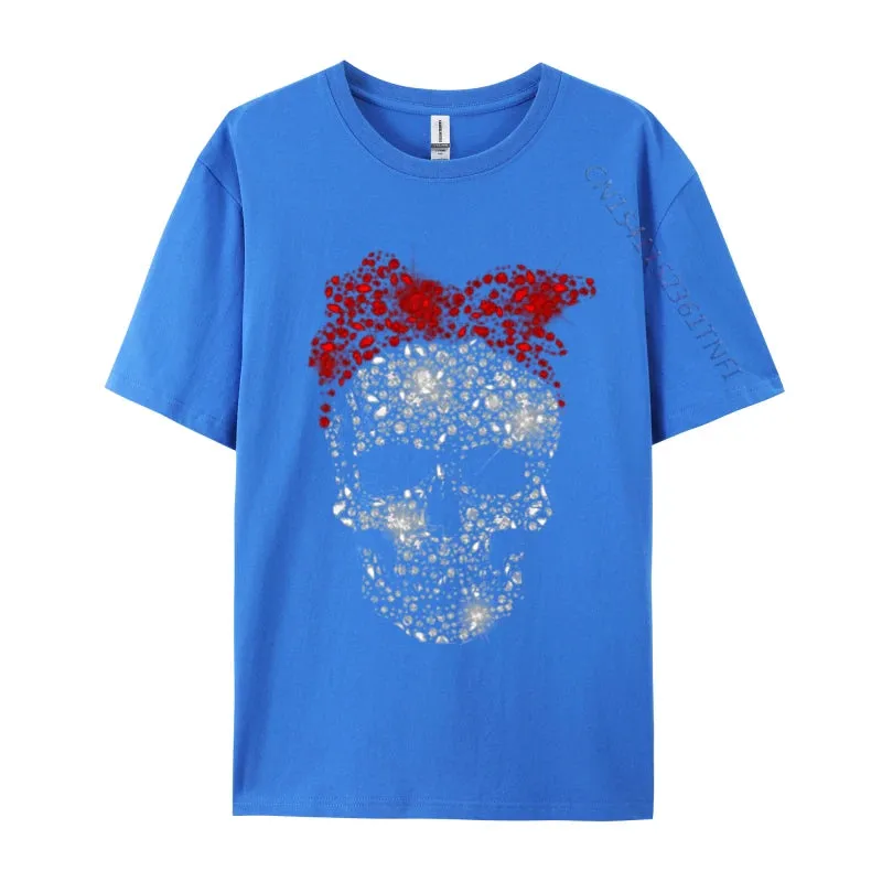 Skull T-Shirts Funny Winter New Men T Shirts O-Neck Men's Short Sleeve Tees 100% Cotton Harajuku Winter Tops