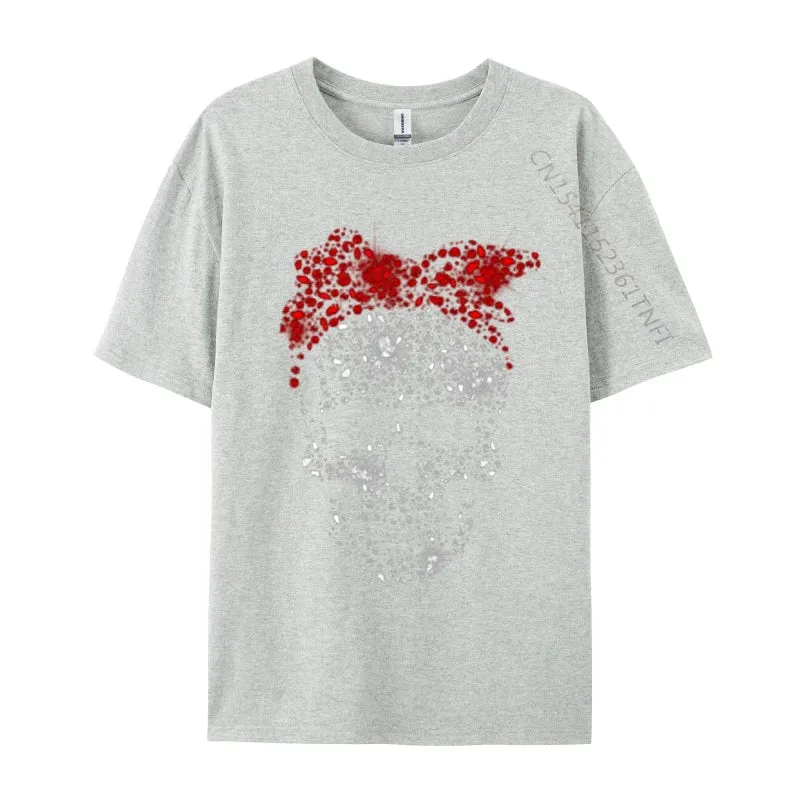 Skull T-Shirts Funny Winter New Men T Shirts O-Neck Men's Short Sleeve Tees 100% Cotton Harajuku Winter Tops