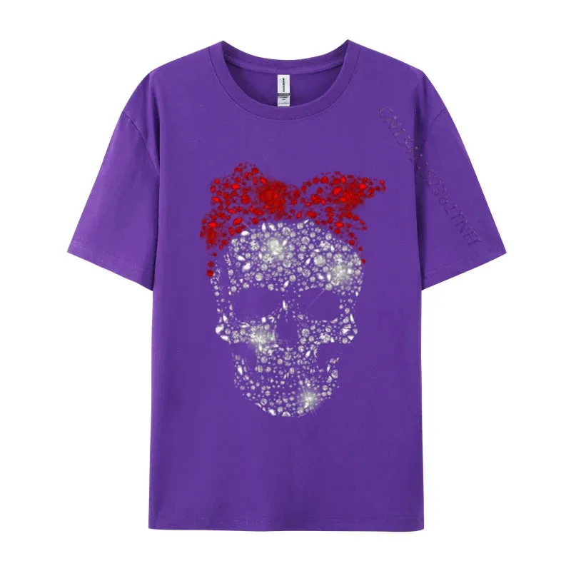 Skull T-Shirts Funny Winter New Men T Shirts O-Neck Men's Short Sleeve Tees 100% Cotton Harajuku Winter Tops