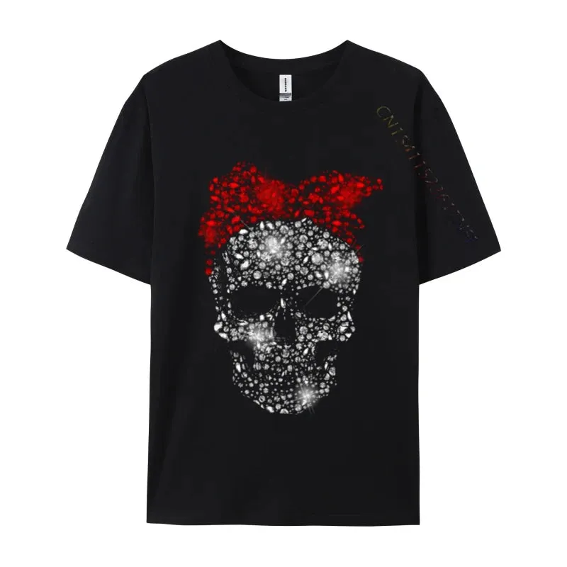 Skull T-Shirts Funny Winter New Men T Shirts O-Neck Men's Short Sleeve Tees 100% Cotton Harajuku Winter Tops