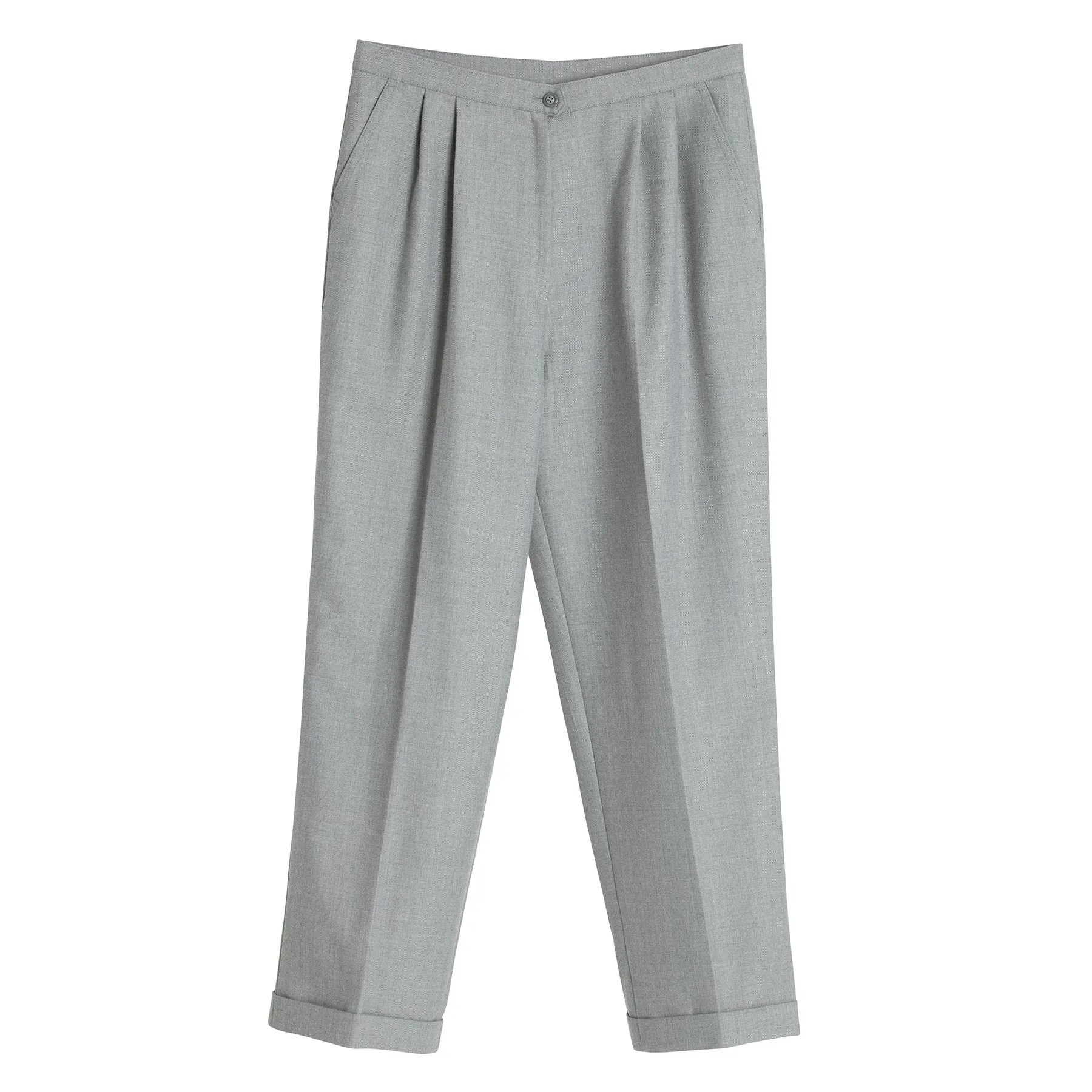Tropical Wool, Forward Pleats, Clean Cuffed Hem, Small-Batch