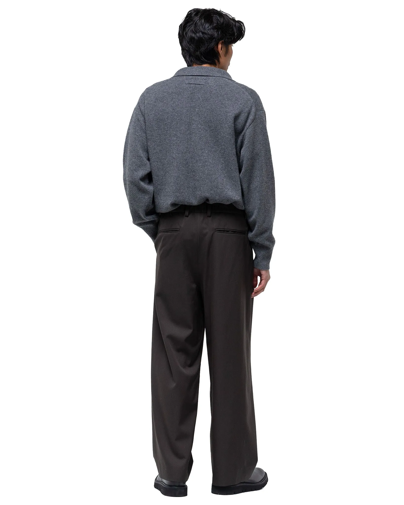 Twist Seam Wide Easy Trousers Grey Khaki