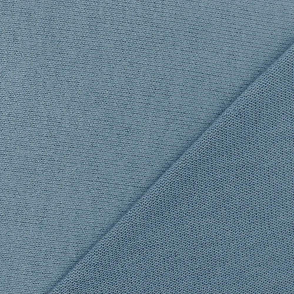 Vintage Blue Solid Stretch Brushed Jersey Knit Fabric