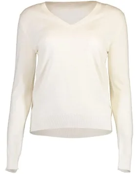 White Cashmere V-Neck Sweater