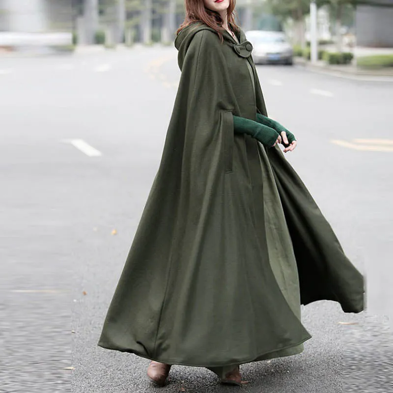 Women's Autumn/Winter O-Neck Cloak-Jacket