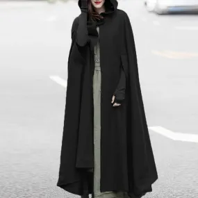 Women's Autumn/Winter O-Neck Cloak-Jacket